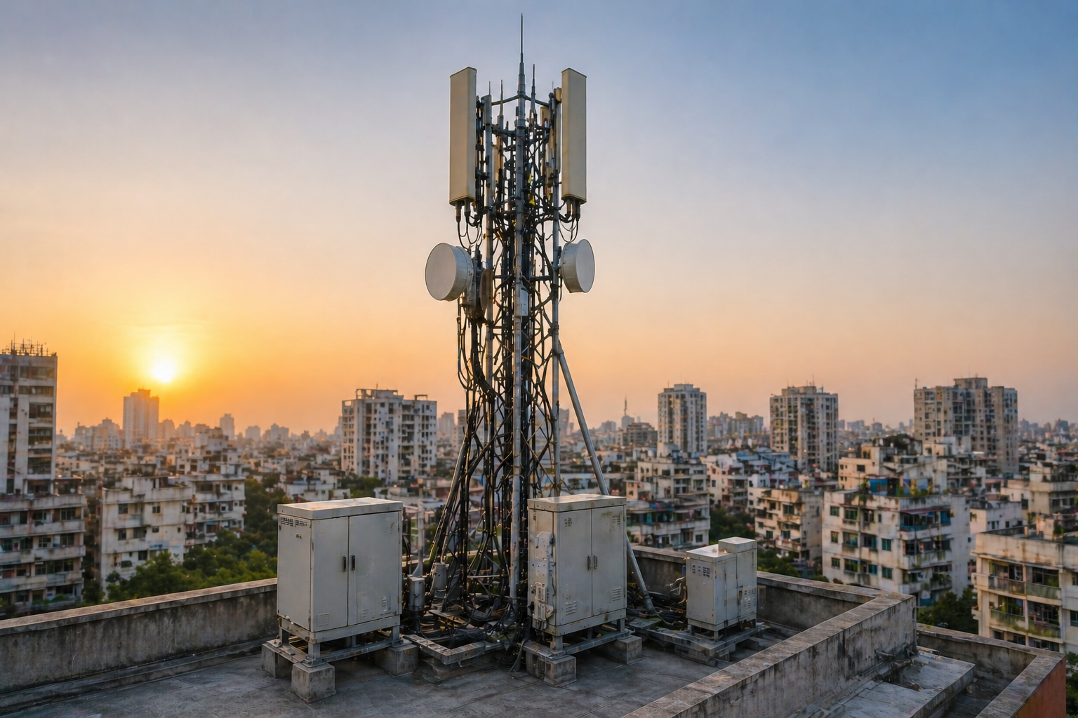 Residential Tower Setup Location: Urban Area Type: Building Rooftop Status: Completed Outcome: Improved network coverage in the area